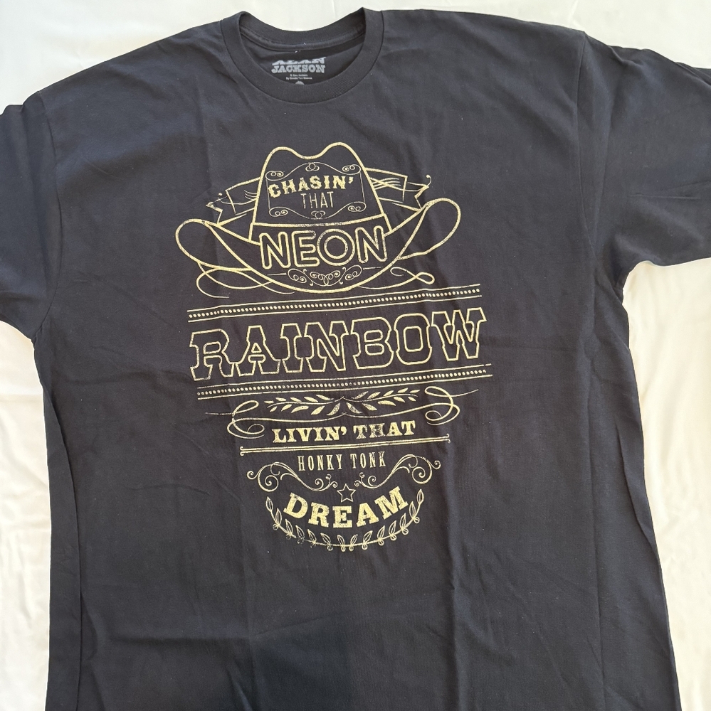 ALAN JACKSON Black and Gold Graphic Tee 2XL 0016